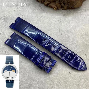 FUYIJIA מותאם אישית חדש V-anC-leefA-rpels להקת שעון קעורה ממשק תנין רצועה 19MM תנין Watchbands אמיתי חגורת עור