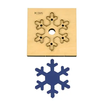 RCIDOS שלג עיצוב חיתוך עור מתים,פתית שלג תבנית עץ צלחת עור דגם כלים,עיצוב קוטר 6/8/10/12cm