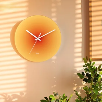 הסלון שעון קיר קישוט עיצוב חדש הביתה ייחודי קיר שעון כתום אופנה מודרנית שקטה השינה Horloge עיצוב אמנות