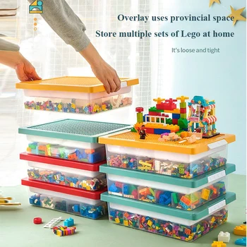 שקוף פיצול בקופסת פלסטיק ילדים צעצוע מיכל תיק גדול קיבולת תכשיטים ארגונית Stackable תיבת אחסון בניין לגו