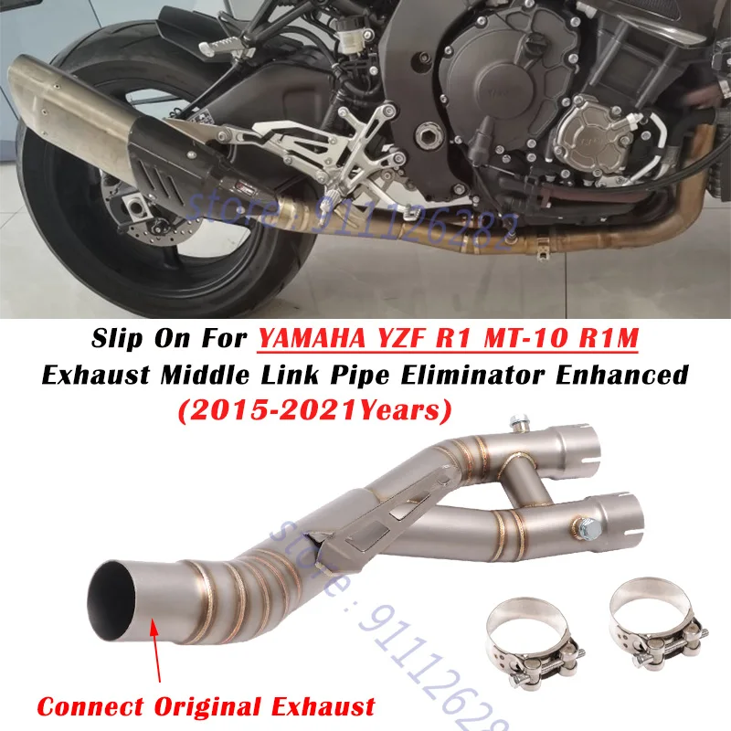 על ימאהה YZF-R1 R1 R1M MT10 2015 - 2021 אופנוע פליטה לברוח לשנות פליטה זרז למחוק אלימינייטור משופרת באמצע הצינור