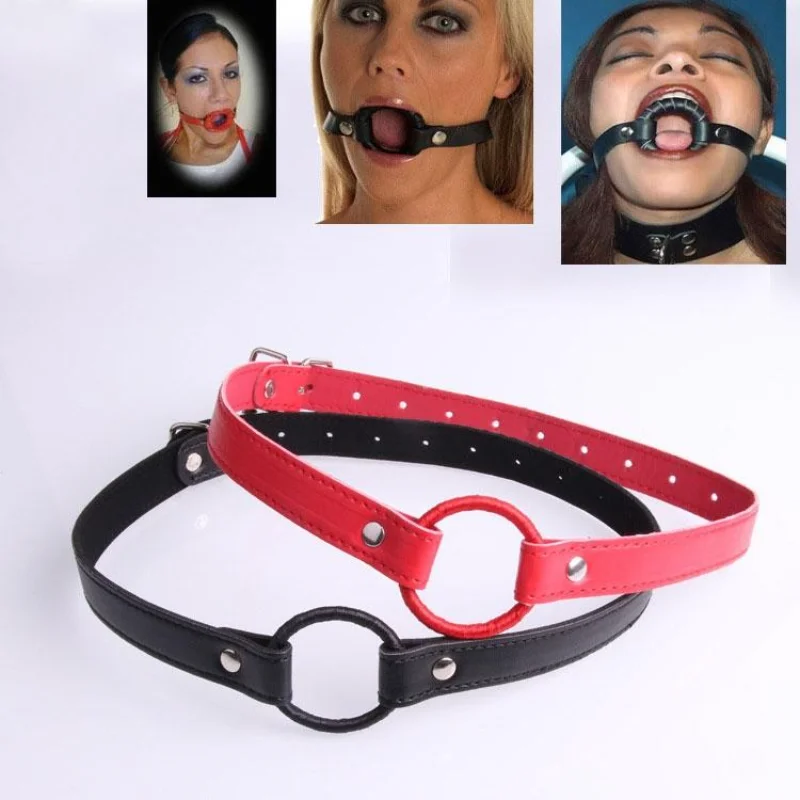1PCS עור עטוף O-טבעת מחסום הפה הפתוח איסור פרסום – מגוון צבעים למבוגרים משחק ארוטי המוצר צעצועי מין לגברים/נשים שני