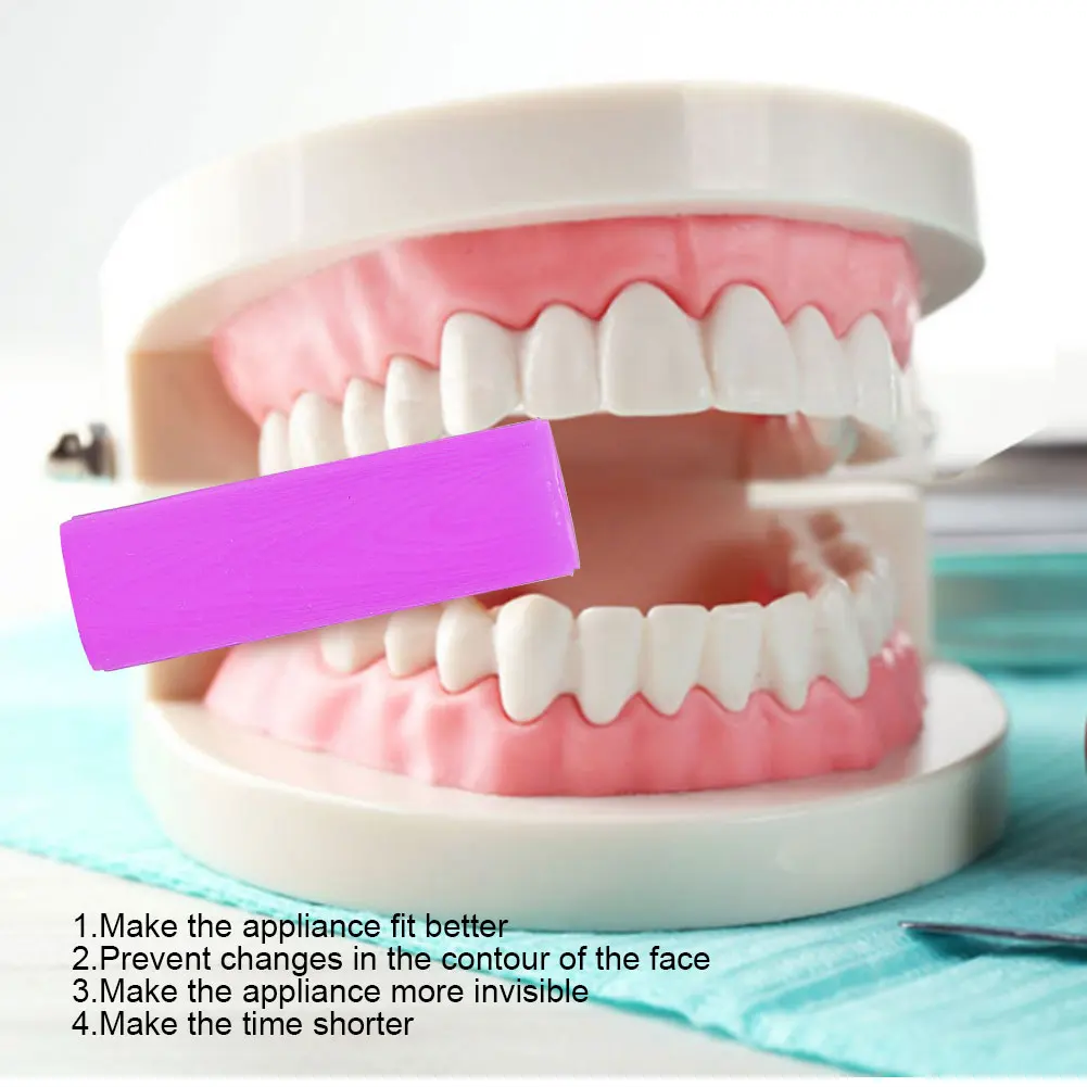2 זוגות סיליקון שיניים אורתודונטיה ללעוס תיקון הפלטה ביס אורתודונטי פלטה לשיניים רופא שיניים, חומרים לרפואת שיניים כלים