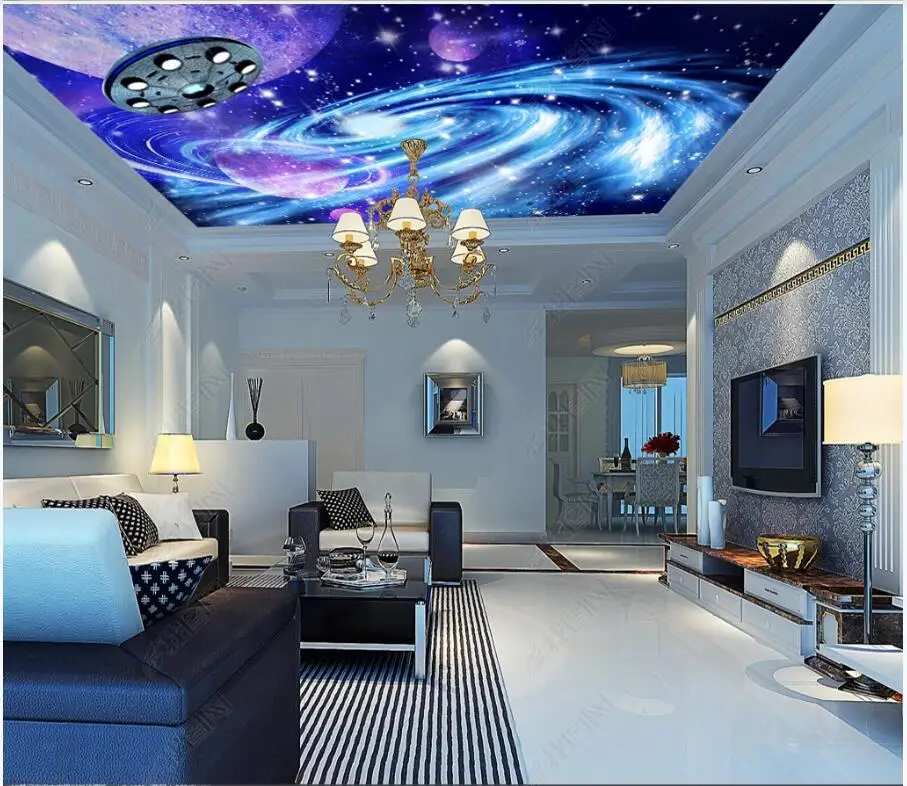 3d טפט תמונה מותאמת אישית ביקום פנטזיה החלל galaxy ציור התקרה עיצוב הבית 3d ציורי קיר טפט לסלון