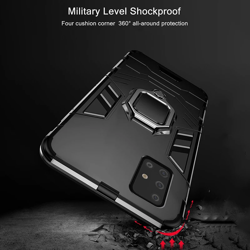 Armor Case for Samsung A51 A71 במקרה רכב מגנטי בעל טלפון כיסוי TPU+מחשב Bumper Case for Samsung Galaxy A51 51 A71 בן 71 מקרה