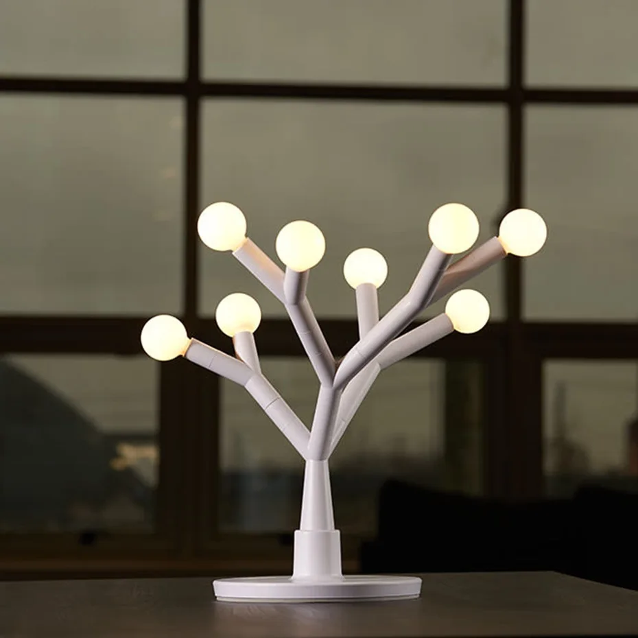 DIY מנורות שולחן עבור Stusy קריאה נורדי השינה אור יצירתי ענף עץ מנורת שולחן הסלון חג המולד דקו לילה אור