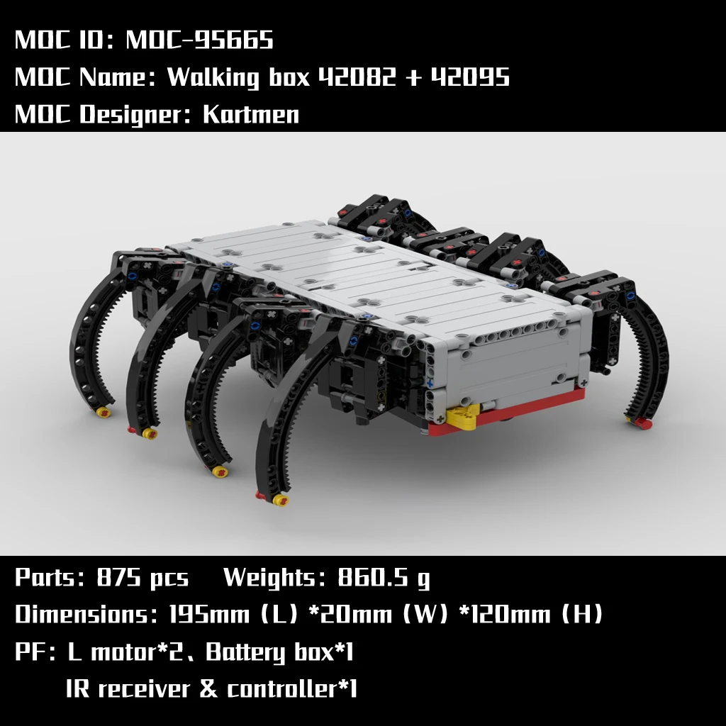 Moc-95665 שליטה מרחוק סימולציה עכביש צעצוע אבני הבניין 875pcs טלאים מודלים לשלוח אלקטרונית ילידים של הילד מתנה צעצוע