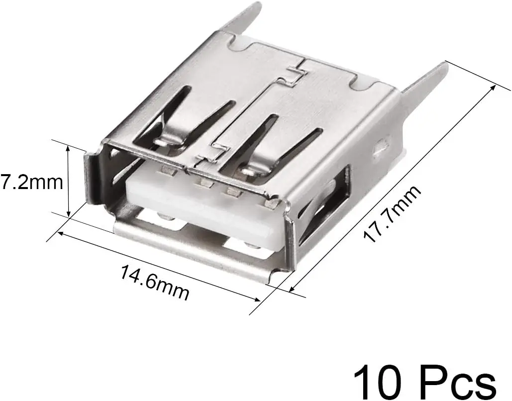 PCB מחבר USB Type-נקבה ג ' ק אנכי ישר להכניס מכופף קצה 10Pcs