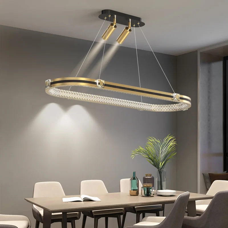 SANDYHA מודרני נורדי יוקרה נברשת המנורה סגנון טבעת מסעדה בר LED האוכל בסלון סיני גופי תאורה