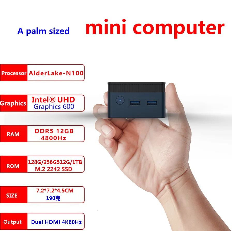 ZX01 פלוס Windows 11 Pro-12 Gen Intel אלמון לייק N100 Mini PC DDR5 12GB 256GB 1000M LAN WIFI5 BT4.2 שולחן מחשב למשחקים