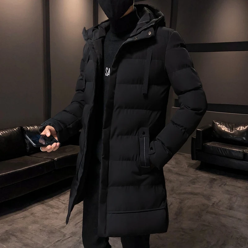 אופנה חורף מעילי גברים מותג בגדים 2023 חדש Mens מעילי הדובון עבה חם זמן מעילים זכר באיכות גבוהה עם ברדס מעיל שחור 5XL