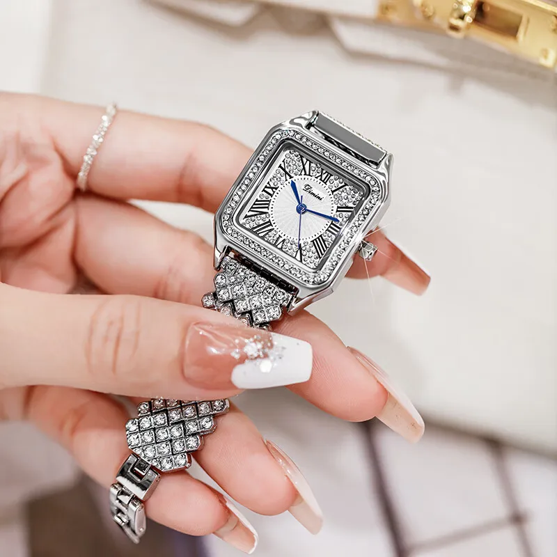 הטוב ביותר למכור מוצר מותג יוקרה אישה אשת השעון קוורץ שעוני יד היהלום משובץ שעון מתנת חינם shiping