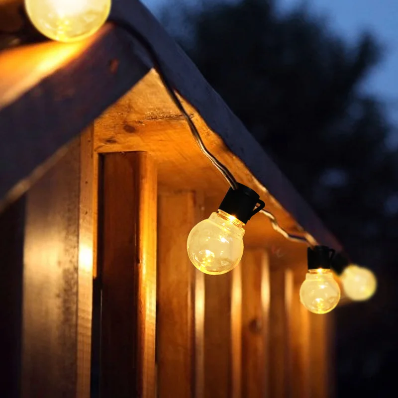 חיצונית פיות אורות מחרוזת עבור מסיבת חג בגן גרלנד קישוטי חג המולד בבית גלוב לויה השמש אור הנורה החתונה