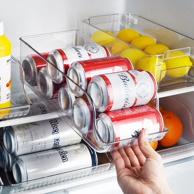 מקרר ארגונית פחי פחית סודה מתקן בקבוק משקה יכול מחזיק המקרר ארגונית המזווה ארגונית מטבח אחסון מדף