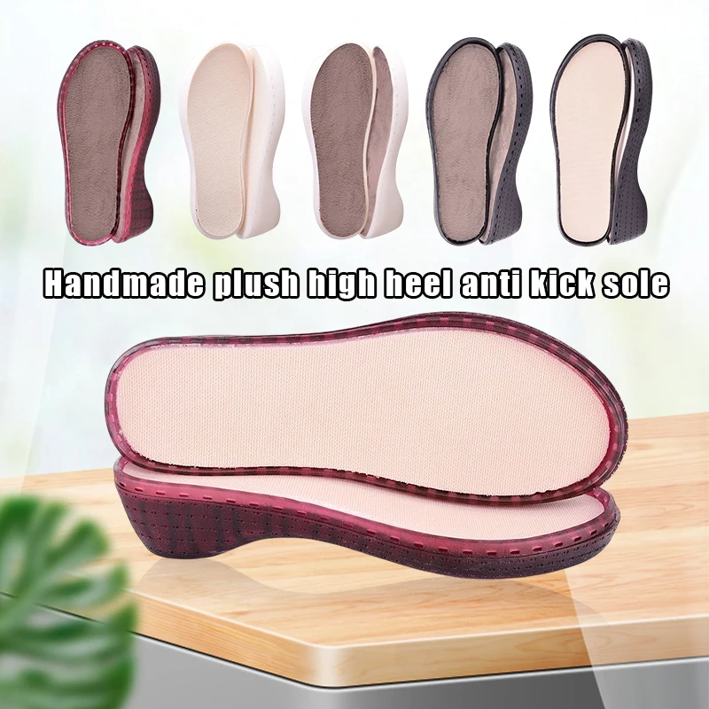 נעלי גומי Outsoles בעבודת יד הקרס קטיפה נעלי אנטי להחליק מחטי סריגה נעלי בית הבלעדי DIY יד סריגה חומרים