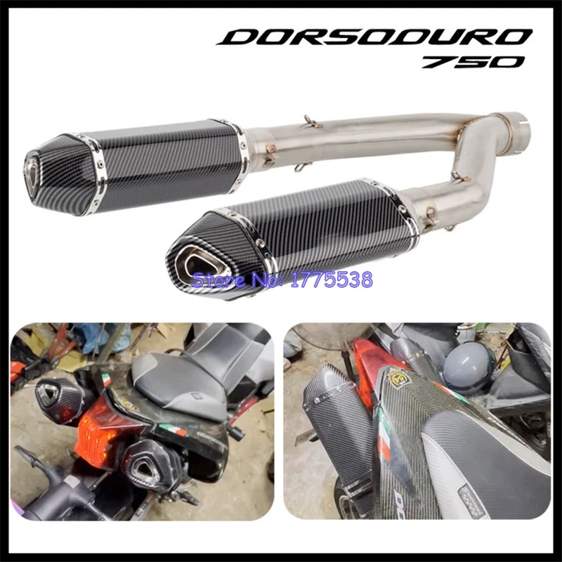 על Aprilia Dorsoduro 750 2008-2016 אופנוע מערכת הפליטה באמצע הקישור צינור פליטה DB רוצח Dorsoduro 750 לברוח Moto