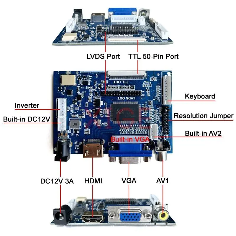 על LP156WHA LP156WHB LP156WHU ההתקן של בקר הלוח DIY ערכת 40 פינים LVDS 1366*768 HDMI תואם-2AV VGA נייד צג בגודל 15.6 אינץ',
