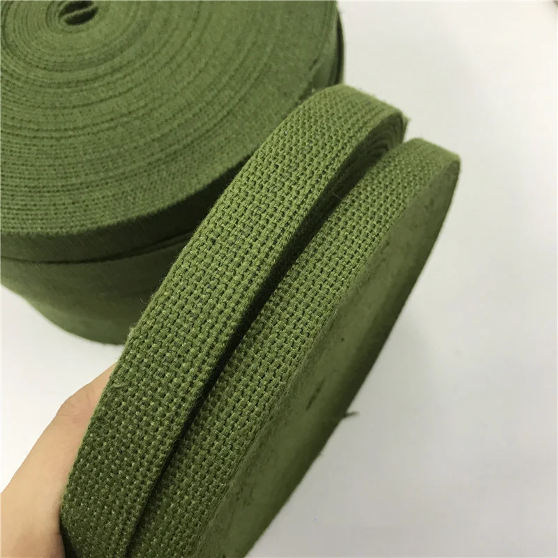 פוליאסטר-כותנה ירוק צבא תרמיל מרופד עם בד החגורה, לארוז מזוודה, מחייב חגורה, חגורה, רצועה בעובי 2 מ מ, 10 מטר