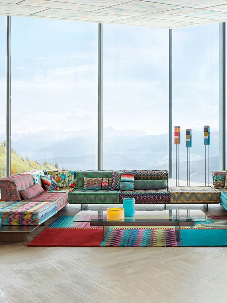 צבע הספה רב-שילוב וילה סלון צרפתי B & B דירה גדולה מעצב ונג הספה