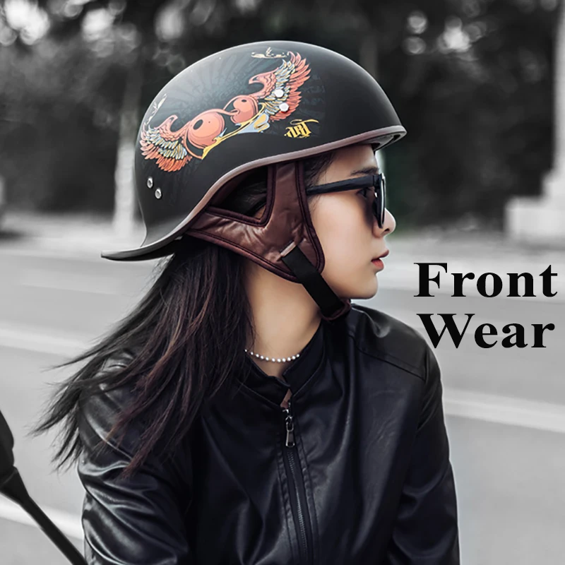 רטרו קסדת אופנוע גברים ונשים קלאסי מוטו כובע בציר עירוני בטיחות קורקינט חשמלי למבוגרים חצי קסדות משלוח חינם
