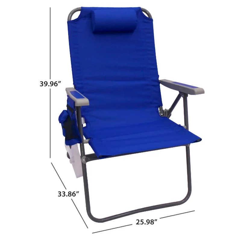 2-Pack מעמודי התווך שכיבה 4. מיקום Oversize החוף הכיסא, כחול