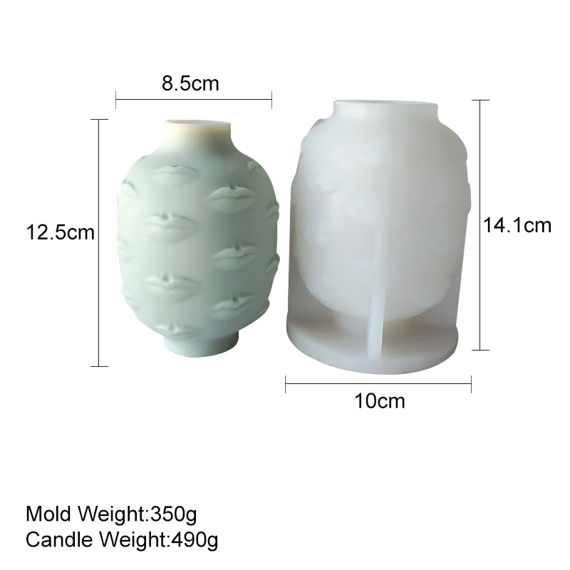 B0020 DIY 3D עיצוב חדש בעבודת יד דקורטיביים השפתיים אגרטל סיליקון עובש השפה צורת הבקבוק עציץ עובש