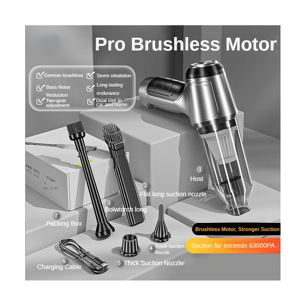 Brushless Motor שואב אבק אלחוטית משולבת מפוח יניקה חזקה המכונית כף יד היד החזקה בבית נייד