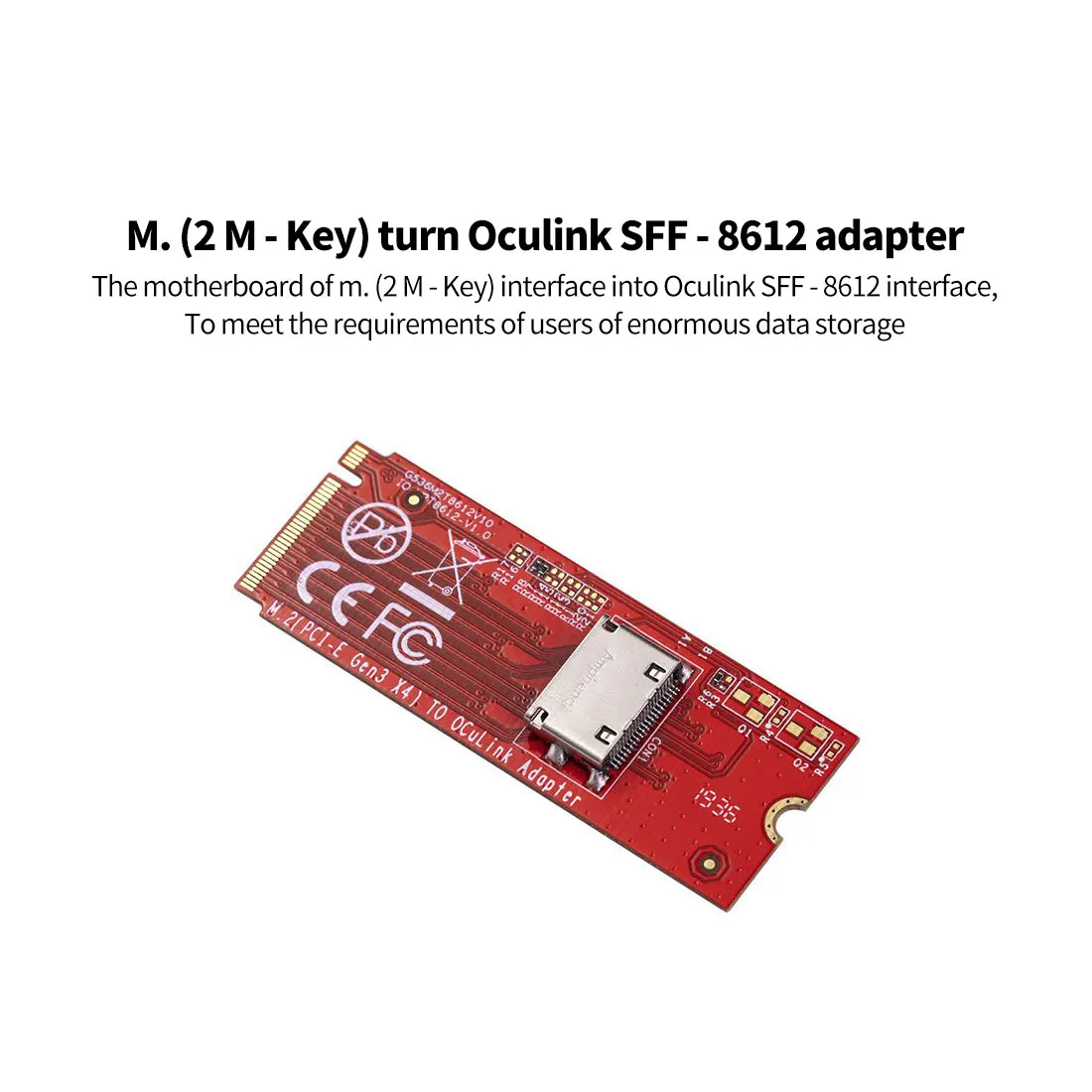 M. 2 מ '-מפתח PCIe 3.0 Oculink SFF-8612 המארח מתאם עם SFF-8611 כדי SFF-8639 כבלים עבור 2.5