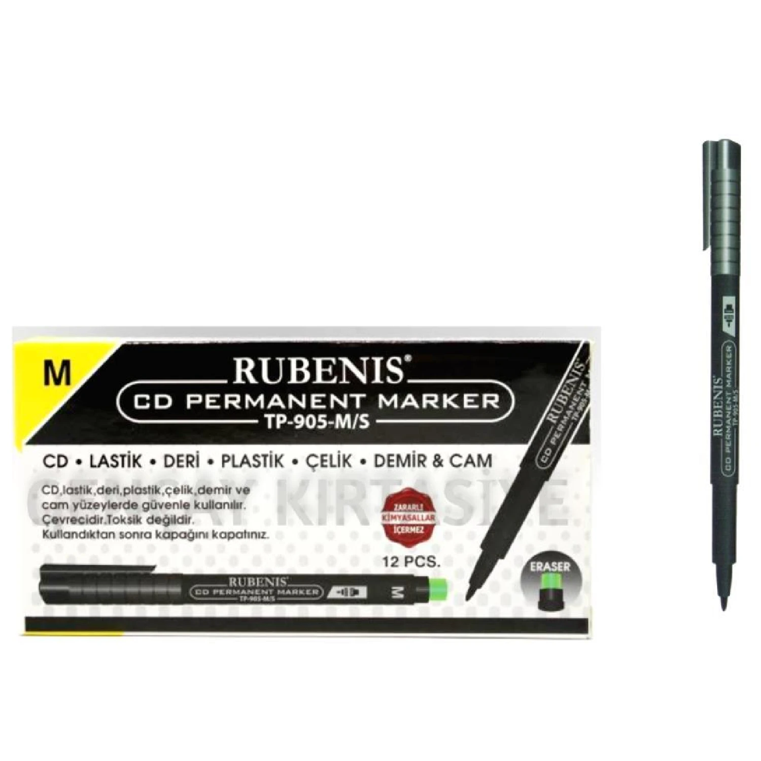 Rubenis CD סמנים קבע-סיבוב החוד S&M-עט לכתיבה על זכוכית, פלסטיק, אלומיניום וחלק משטחים - ייבוש מהיר, כתם