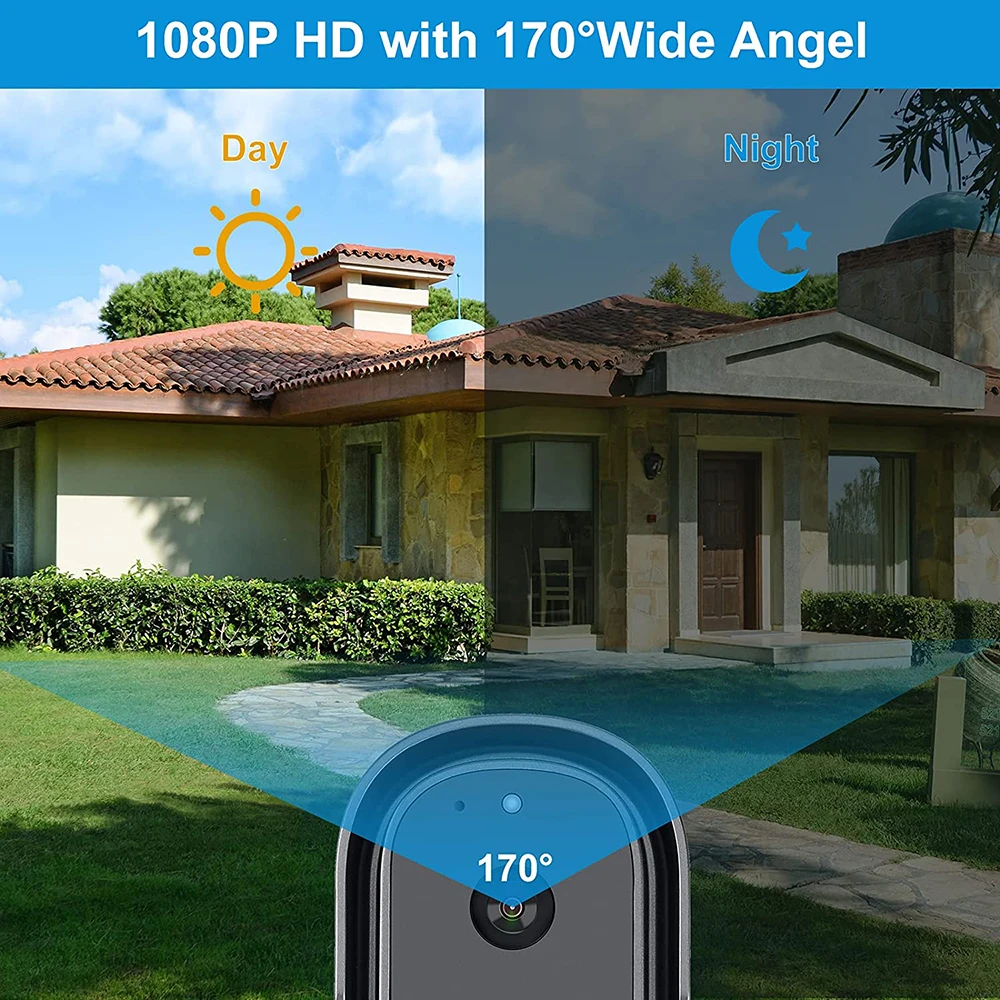 Tuya חכם 1080P WiFi וידאו פעמון מצלמה,עבודה עם Alexa, Google הביתה,מצלמה עמיד למים עם זיהוי תנועה חכמה חיי האפליקציה