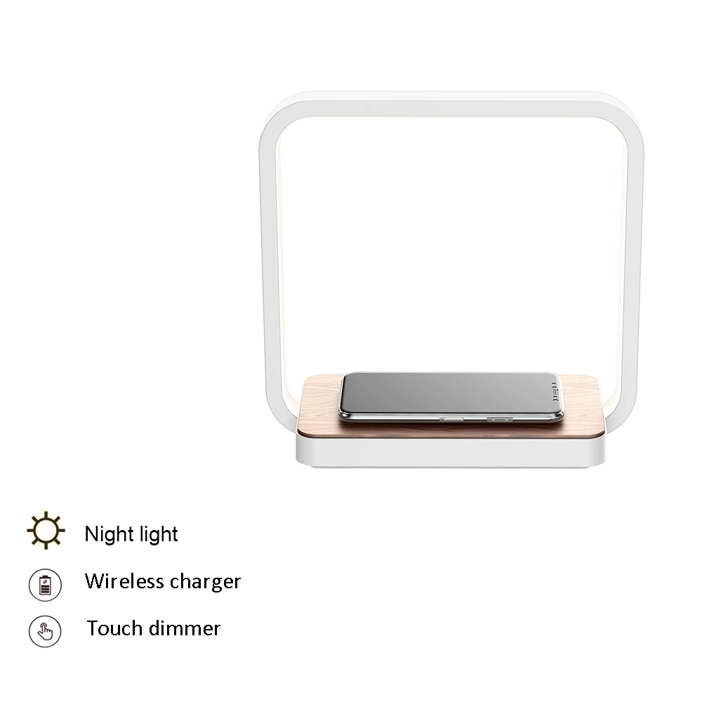 המנורה שליד המיטה צ ' י מטען אלחוטי LED מנורת שולחן עם בקרת מגע 3 אור גוונים,מנורת שולחן עין-אכפתיות אור קריאה