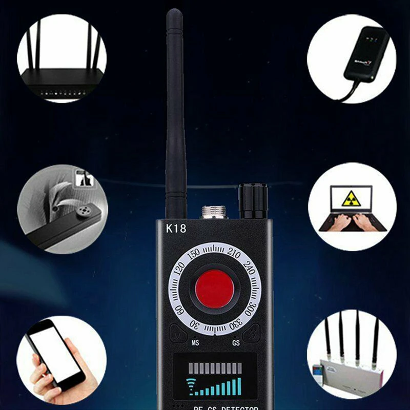חדש K18 תכליתי גלאי מיני אודיו מרגלים מצלמה GSM Finder אות ה-GPS עדשת RF מאתר Tracker זיהוי