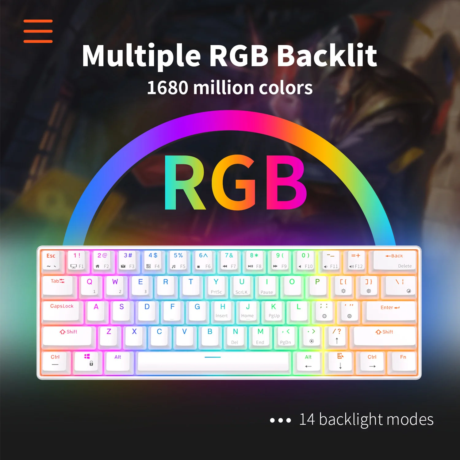 חדש RK61 אלחוטית קווית Bluetooth ספורט אלקטרוני המשרד המשחקים מכני מקלדת עם תאורה אחורית RGB Mini USB נייד