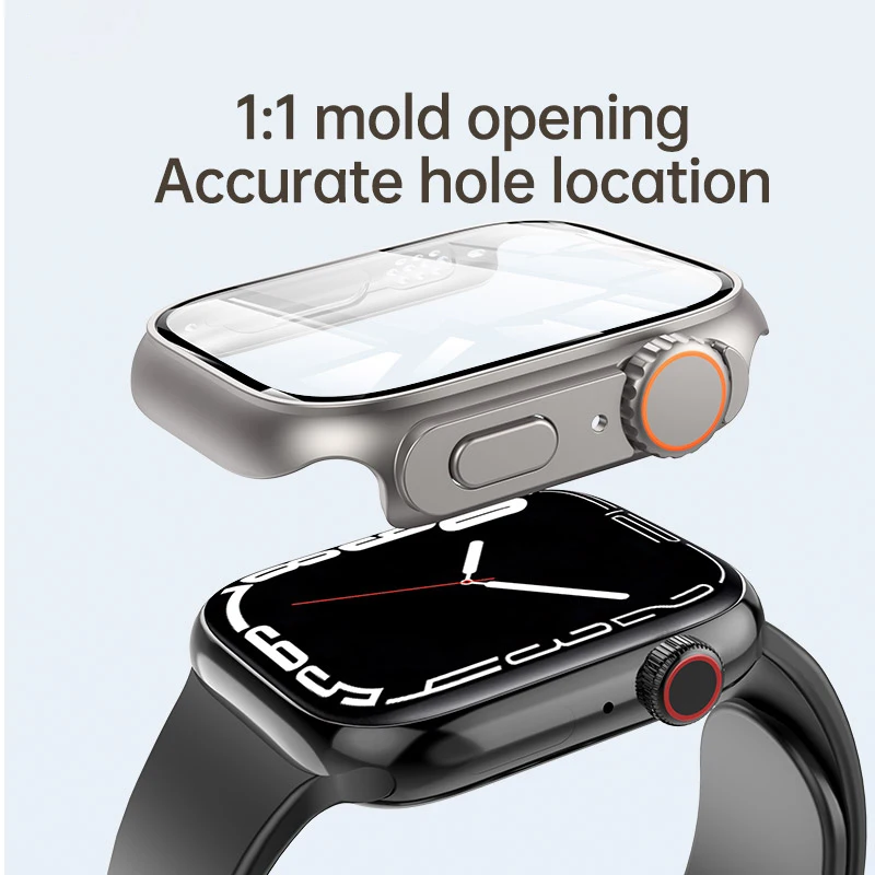 מחשב החברה כיסוי עבור אפל שעונים מקרה 40mm 41mm 45mm 44mm מראה זכוכית לשדרג 49mm הופך אולטרה עבור iWatch8 7 es 6 5 4