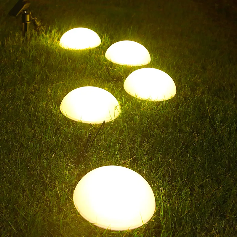 5 ב 1 אור השמש קרקע הגינה הדשא המנורה 5 נוריות אנרגית השמש חצי הכדור בצורת אור עמיד למים שביל נוף הדשא המנורה