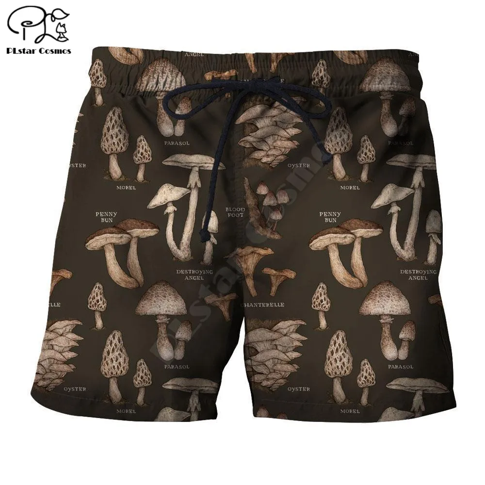 PLstar קוסמוס יפה פטריות קצרים חוף 3D מודפס הקיץ מזדמנים גברים מכנסיים קצרים חופשי מהיר ייבוש קצרים.