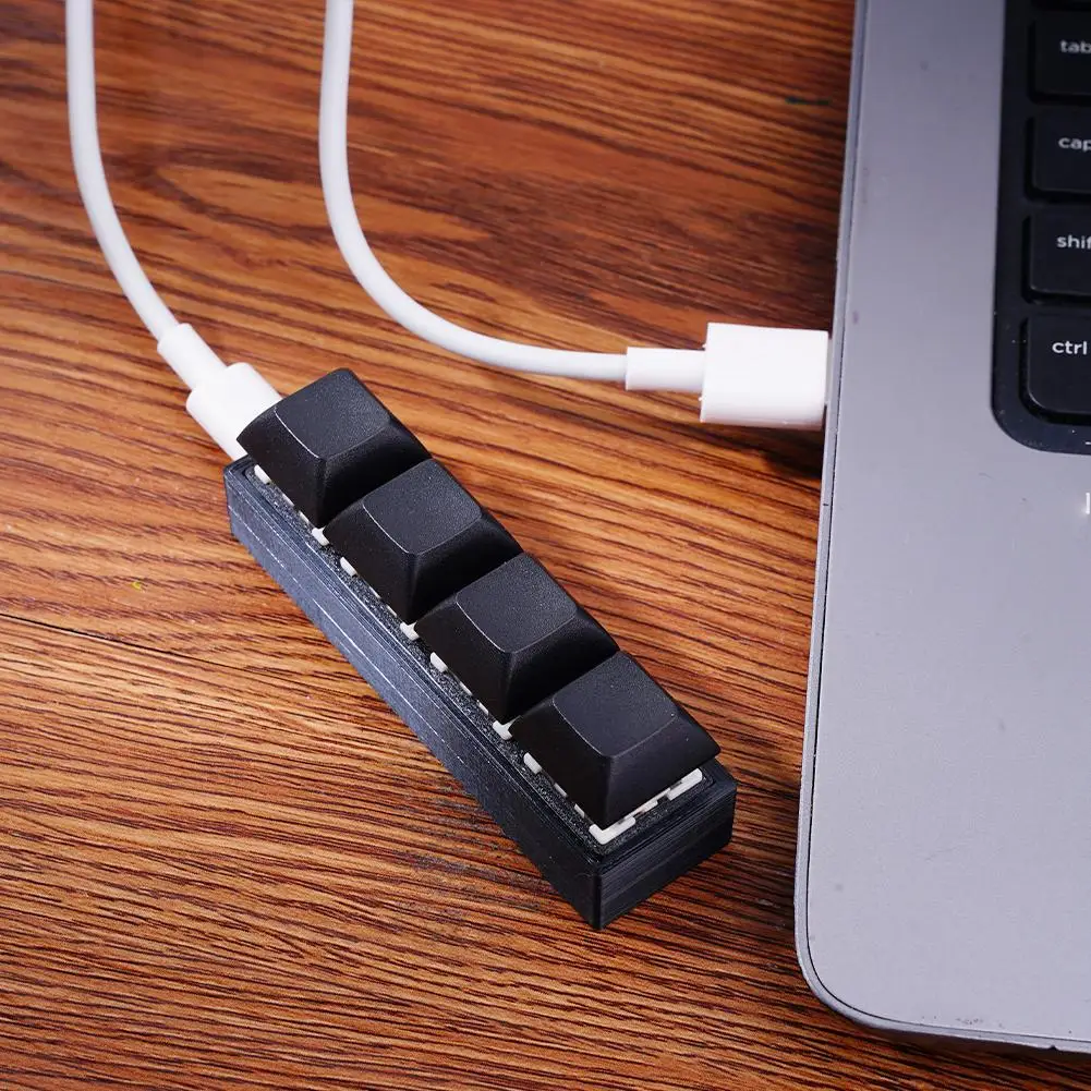 USB לתכנות מאקרו מקלדת 4 מפתחות אחד-מקש קיצור מקשים לחצן מקש העכבר נפח מקלדת שליטה מיני I3E6