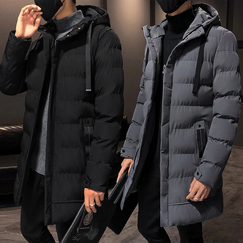 אופנה חורף מעילי גברים מותג בגדים 2023 חדש Mens מעילי הדובון עבה חם זמן מעילים זכר באיכות גבוהה עם ברדס מעיל שחור 5XL
