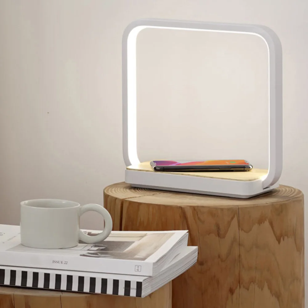 המנורה שליד המיטה צ ' י מטען אלחוטי LED מנורת שולחן עם בקרת מגע 3 אור גוונים,מנורת שולחן עין-אכפתיות אור קריאה