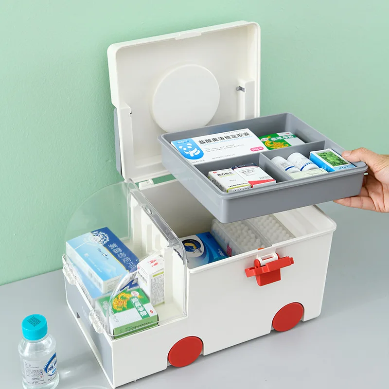 התרופה עזרה ראשונה תיבת אחסון הביתה רפואי תיבת רפואי נייד קופסה גדולה אמבולנס קיבולת גדולה חיצונית הרפואה Box