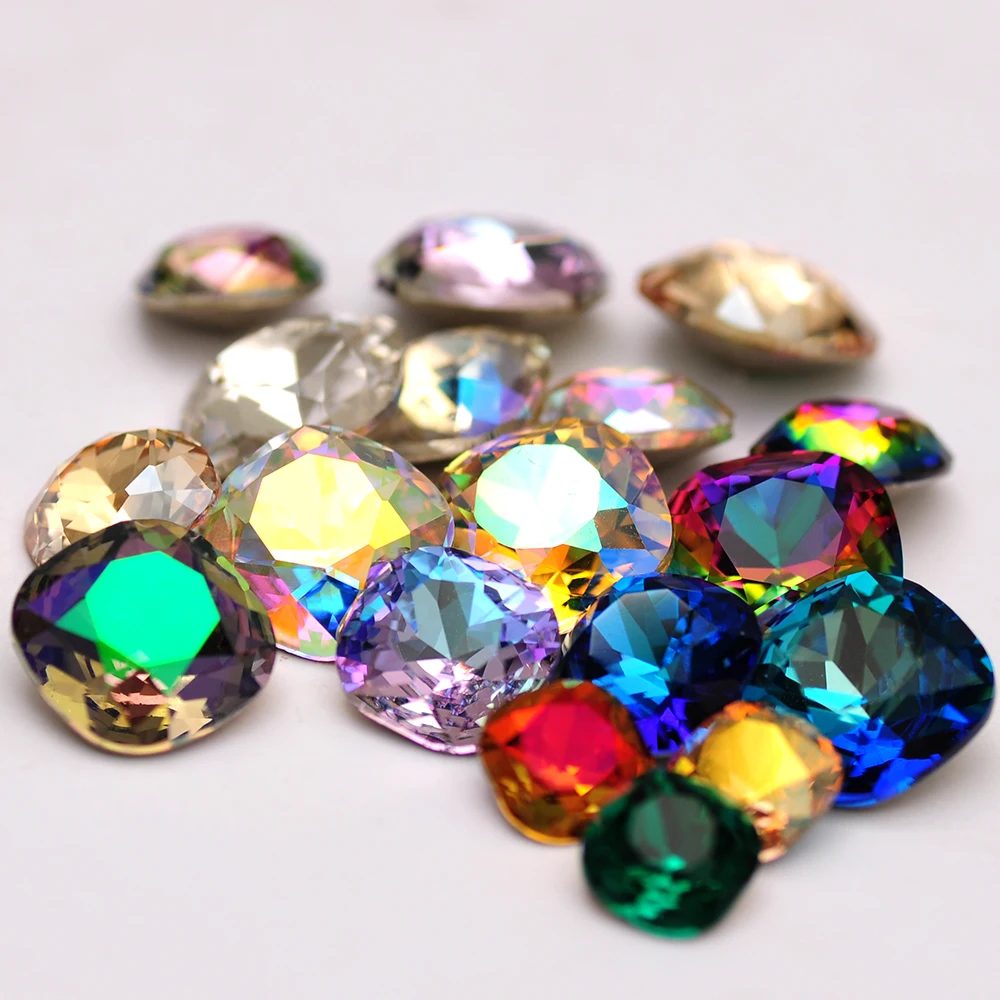 לאחרונה K9 זכוכית גבישי מלאכות Pointback אמנות ציפורן אבנים מרובע גבישים בגדים תיקים DIY תכשיטים, קישוט בגדים Strass