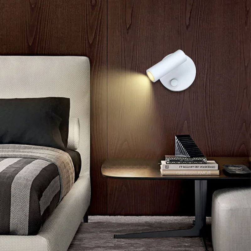 מודרני אלחוטית רוטרי מנורת קיר נטענת פורטל מגע מתג דימר אלחוטי מנורות LED יניקה אור על המיטה קריאה