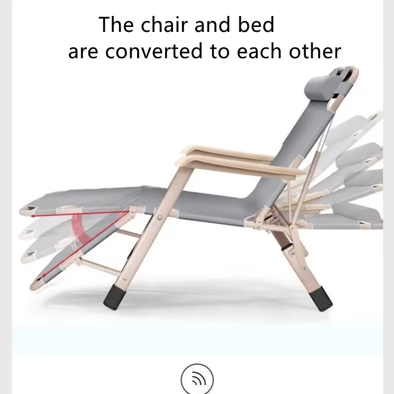 מתקפל נייד Deckchair למיטה עבור נסיעות קמפינג תכליתי מודרני השמש כורסה חיצונית בגינה ריהוט חדר שינה