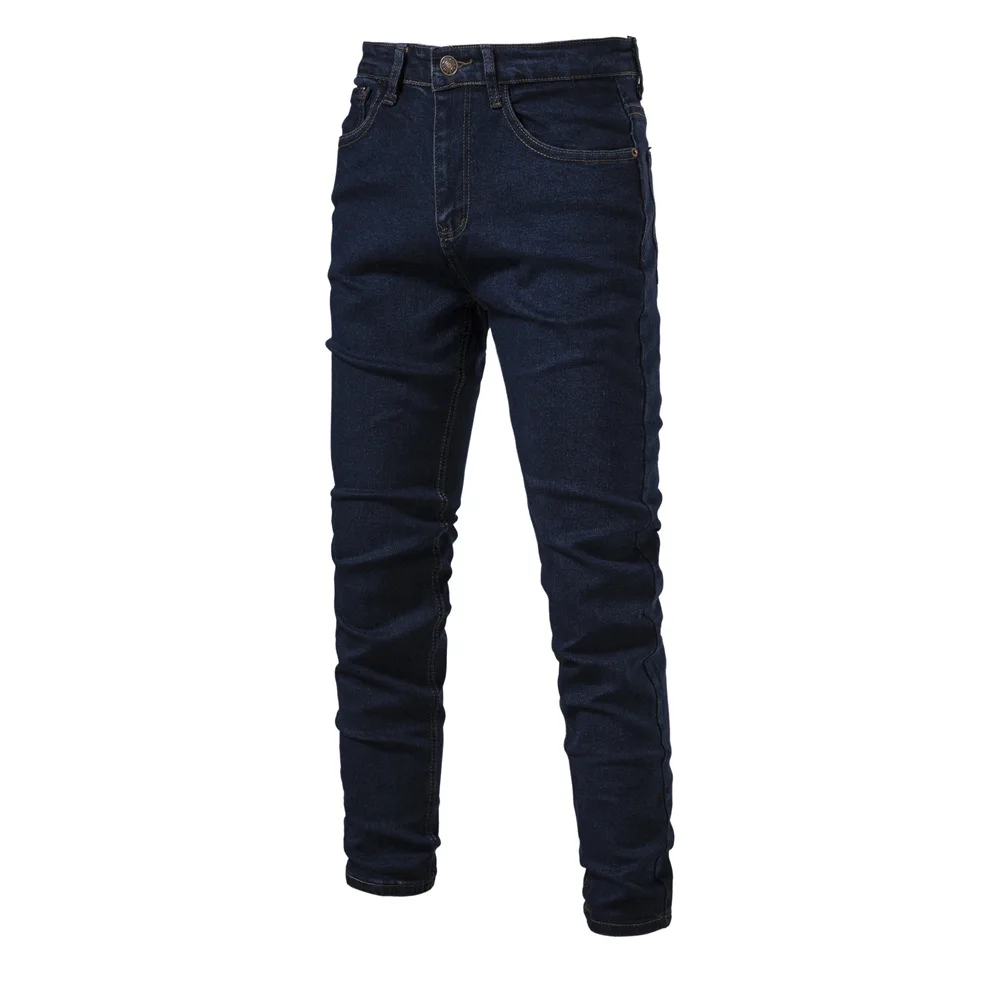 סתיו אופנת רחוב ניו ג 'ינס מכנסיים Slim Fit ישר שחור ג' ינס לגברים איכות גבוהה בציר עסקים ללבוש מזדמנים גברים של מכנסיים