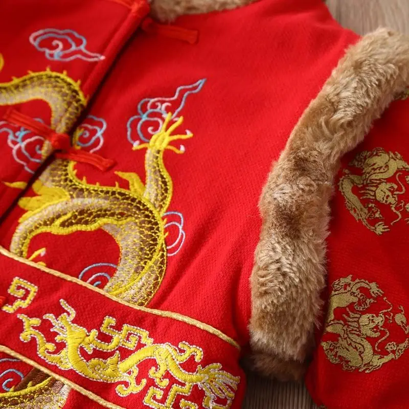 תינוק חג המולד טאנג חליפה בסגנון סיני מסורתי השנה החדשה האביב פעוט, ילד תינוק בגדי חורף סט מתנות יום הולדת