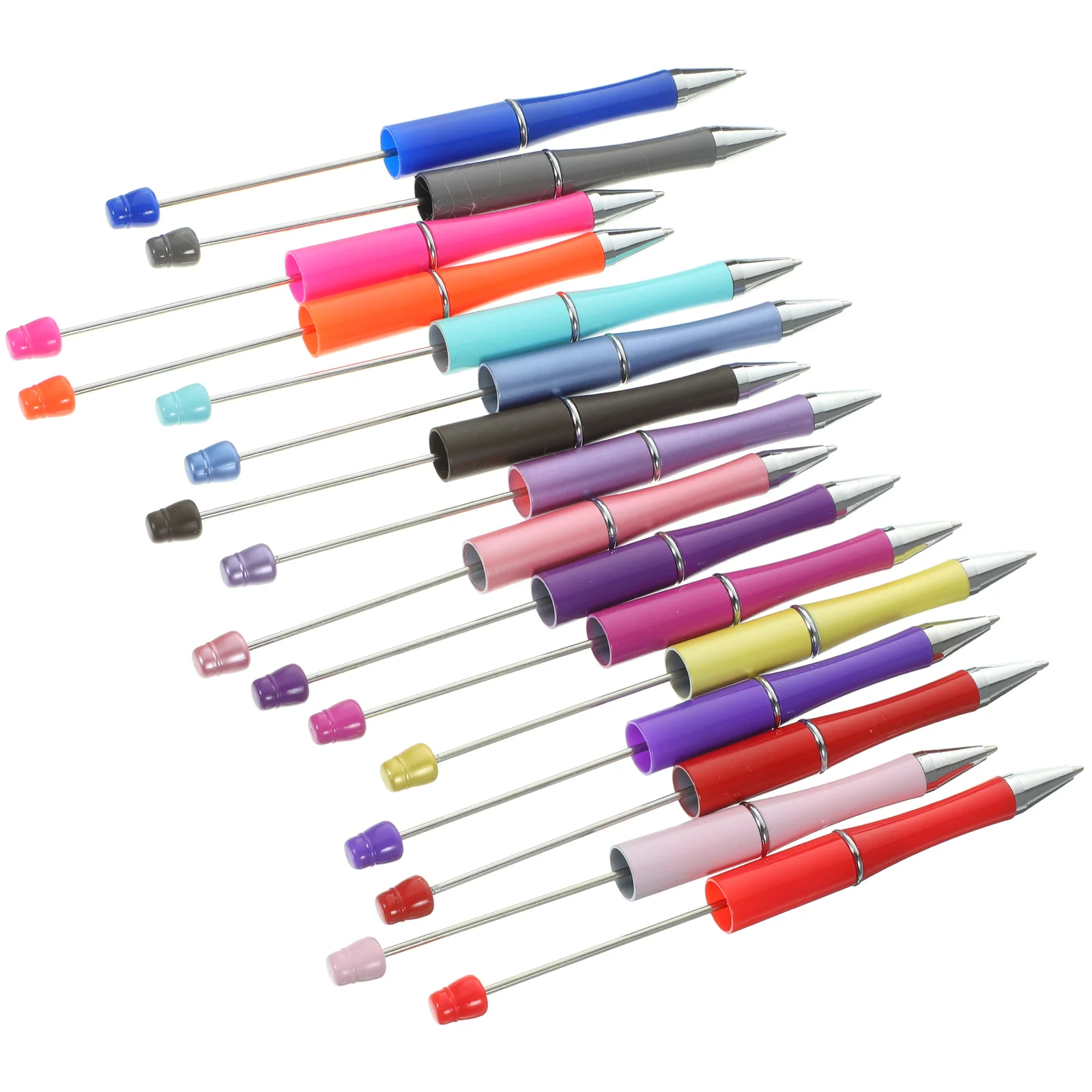 16 יח ' משק בית מבוגר עט Beadable עטים בתפזורת לכתוב חרוזים פלסטיק ארגונומי כיף
