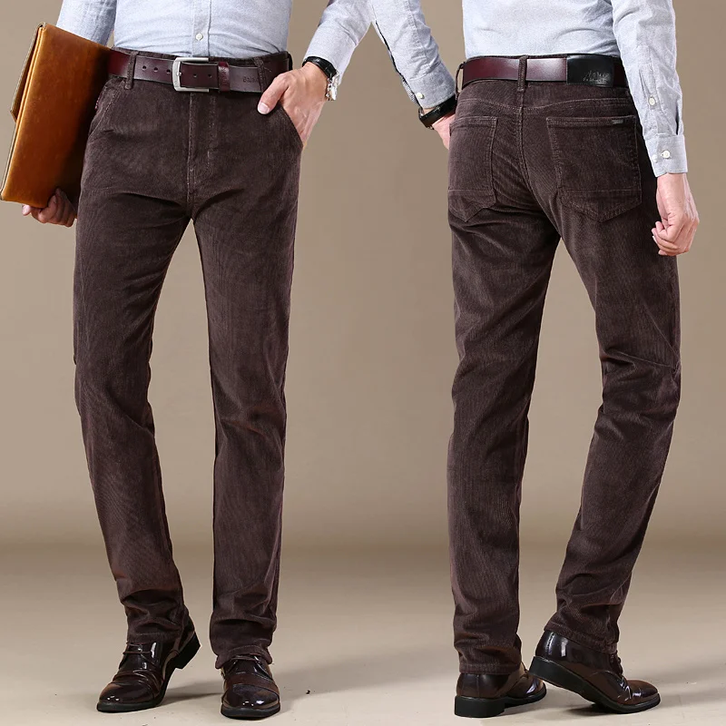 6 צבע של גברים טיק קורדרוי מזדמנים מכנסיים 2023 חורף סגנון חדש לעסק Fasion Stretc Reular להתאים מכנסיים זכר מותג Clotes