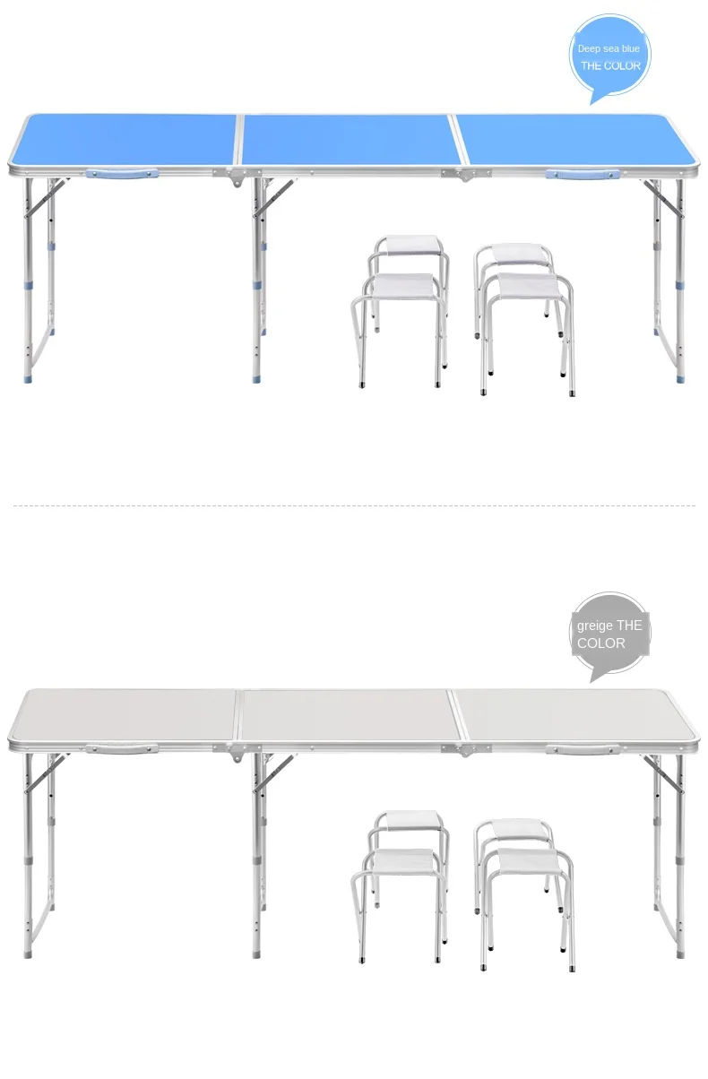 NewAluminum סגסוגת לעמוד 1.8 מטר חיצונית שולחן מתקפל שולחן מתקפל פשוט מתקפל נייד פונקציה רבת השולחן
