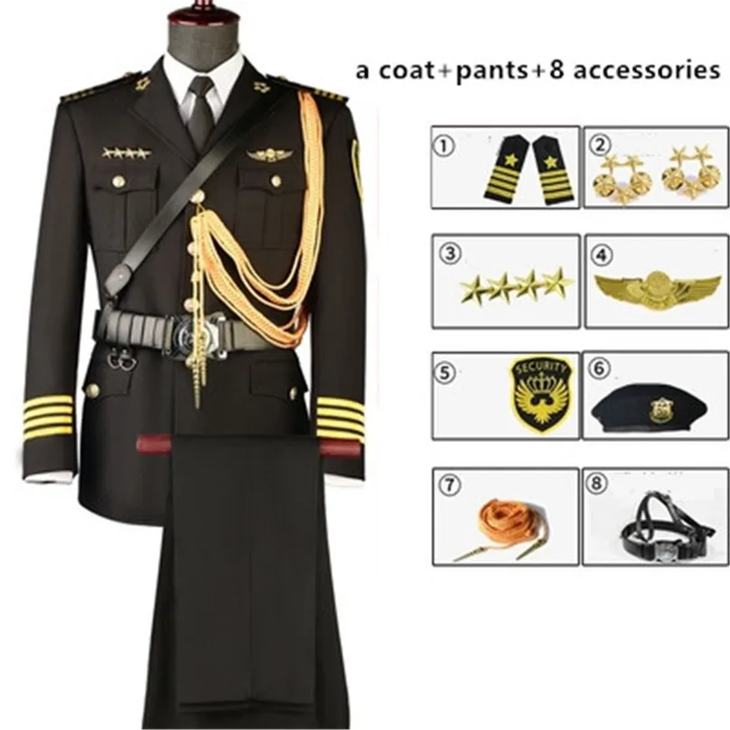 בדרגה גבוהה לעבוד ללבוש של גברים האביב והסתיו חליפת העסקים מעיל קלאסי מדים של צבא השומר על קוספליי מתנה