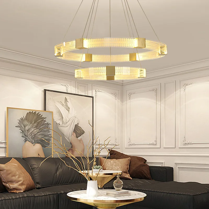 מודרני פשטות Led אורות תליון 1/2/3 טבעות מעגל Hanginglamp זהב חי בחדר האוכל מטבח אלומיניום תליון מנורות